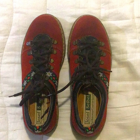 Josef Seibel Shoes - Josef Seibel red floral shoes